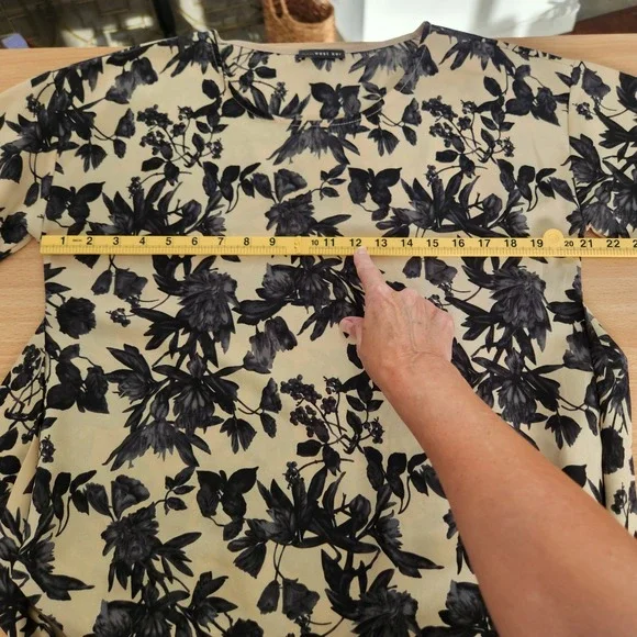 west kei womens floral‎ tie waist 3/4 sleeve top blouse shirt size S made in USA - Picture 7 of 8